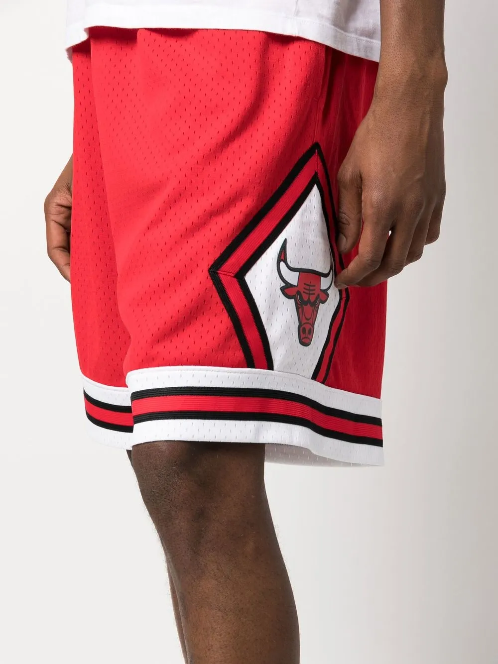 Mitchell & Ness Trainingsshorts met print Rood