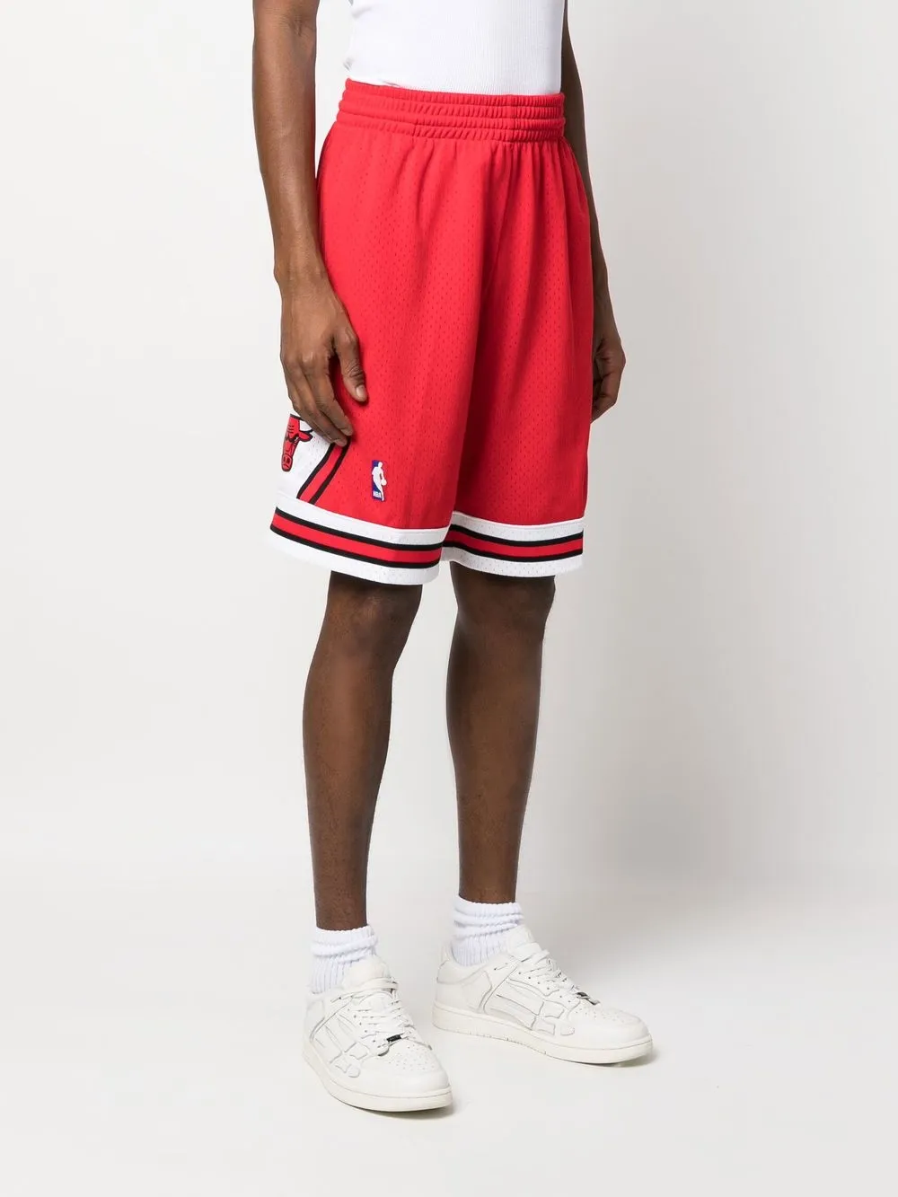 Mitchell & Ness Trainingsshorts met print Rood