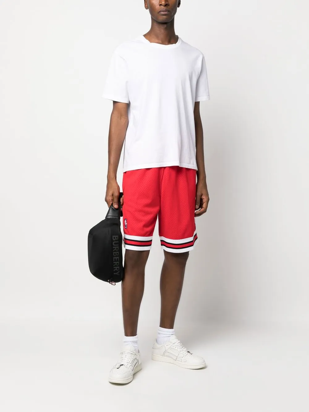 Mitchell & Ness Trainingsshorts met print Rood
