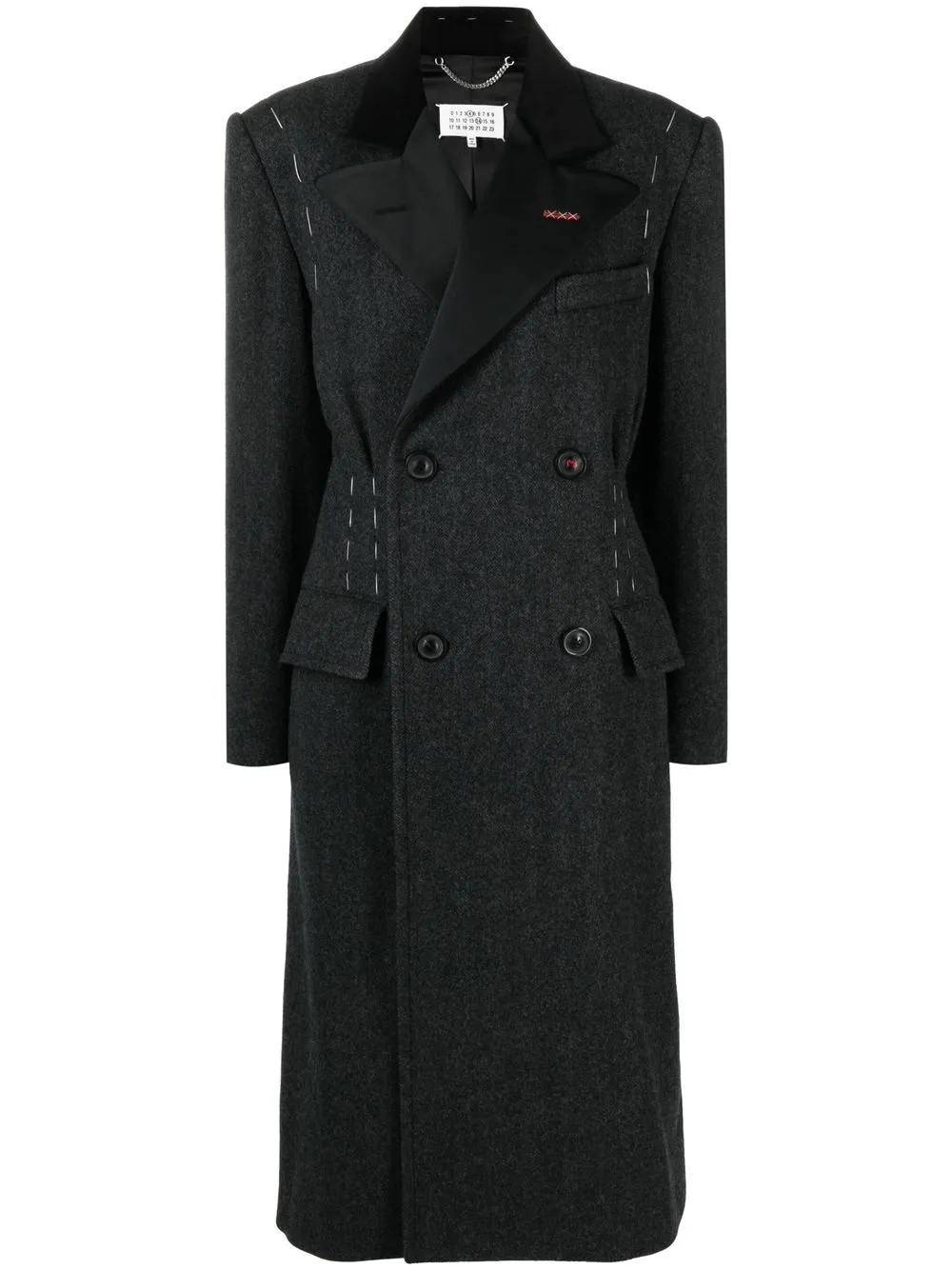 

Maison Margiela tac-stitch double breasted coat - Black
