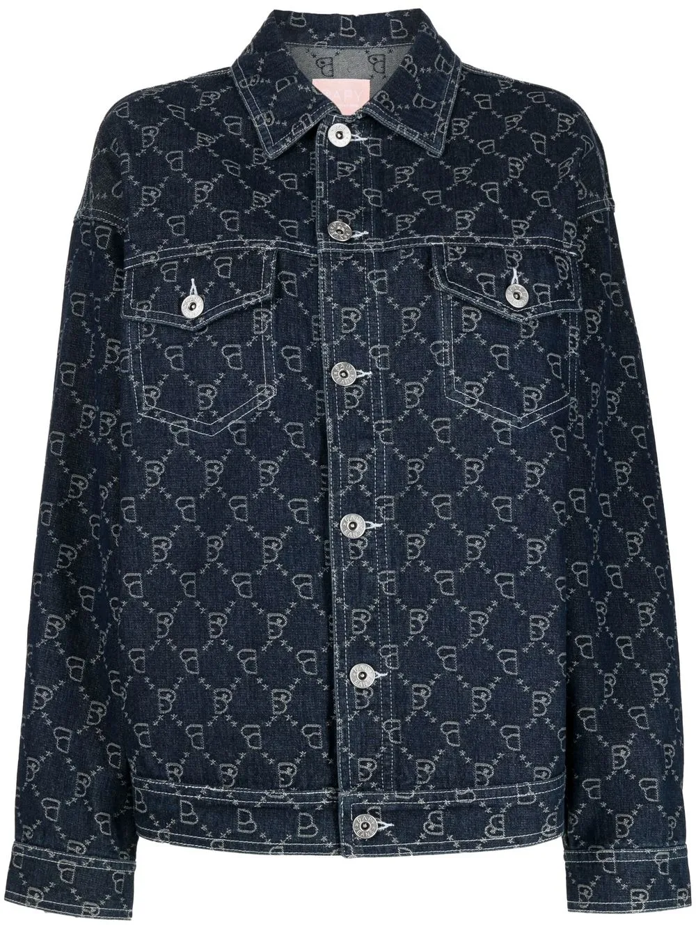 

BAPY BY *A BATHING APE® monogram-jacquard denim jacket - Blue