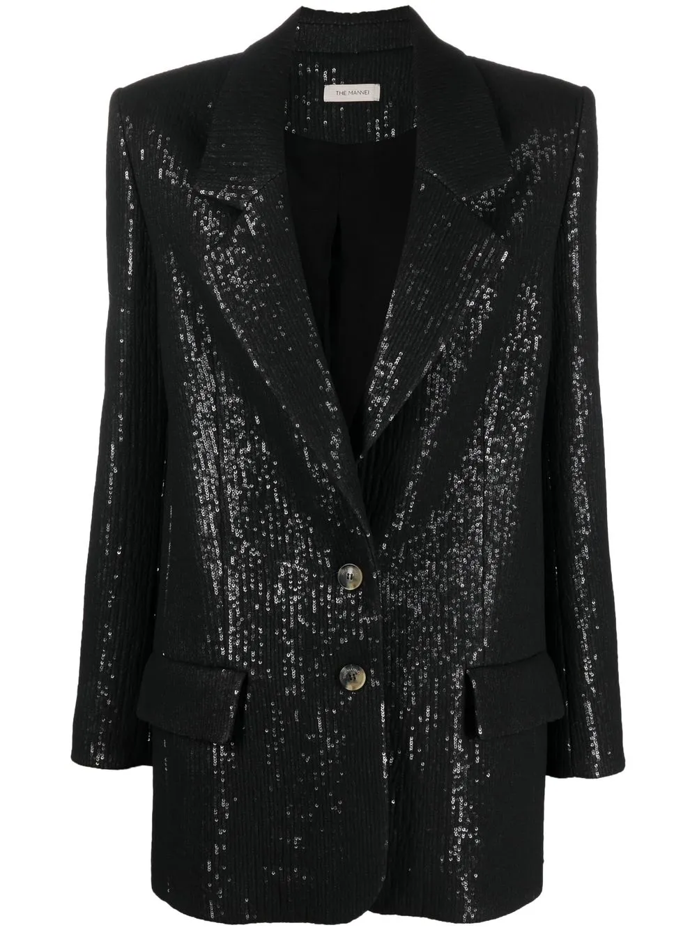 

The Mannei sequin-embellished single-breasted coat - Black