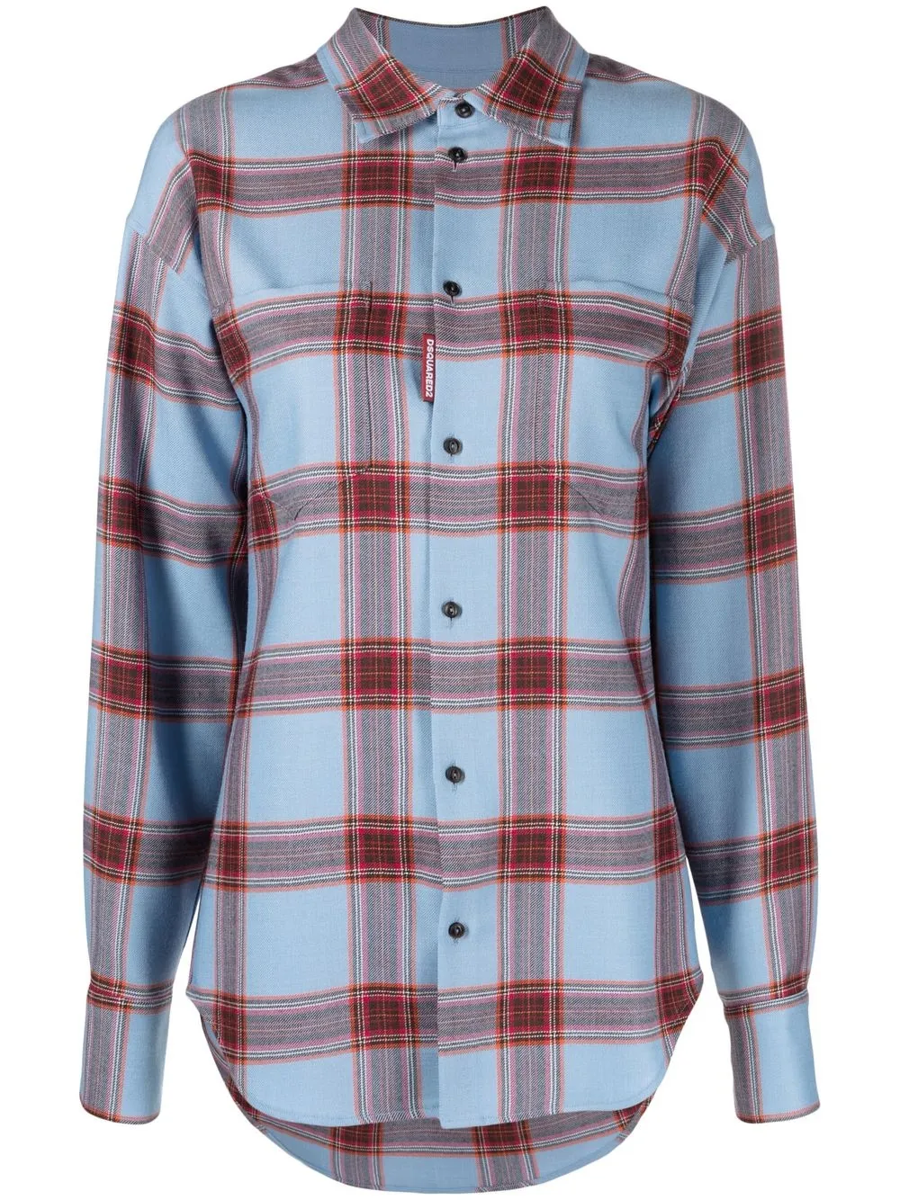 

Dsquared2 checked long-sleeve shirt - Azul