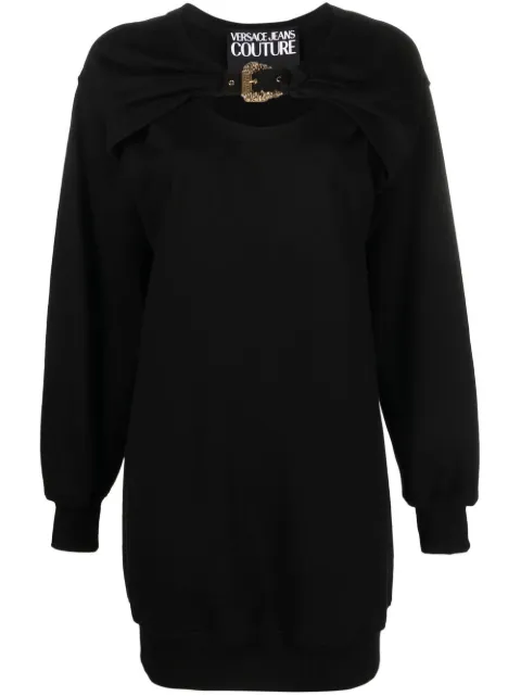 Versace Jeans Couture logo-buckle cut-out sweatshirt dress