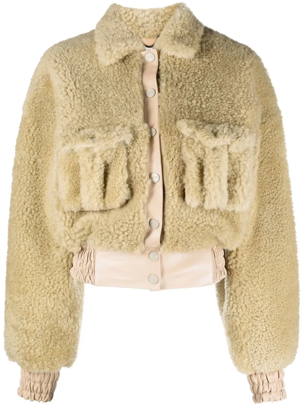 

The Mannei oversize shearling bomber jacket - Neutro