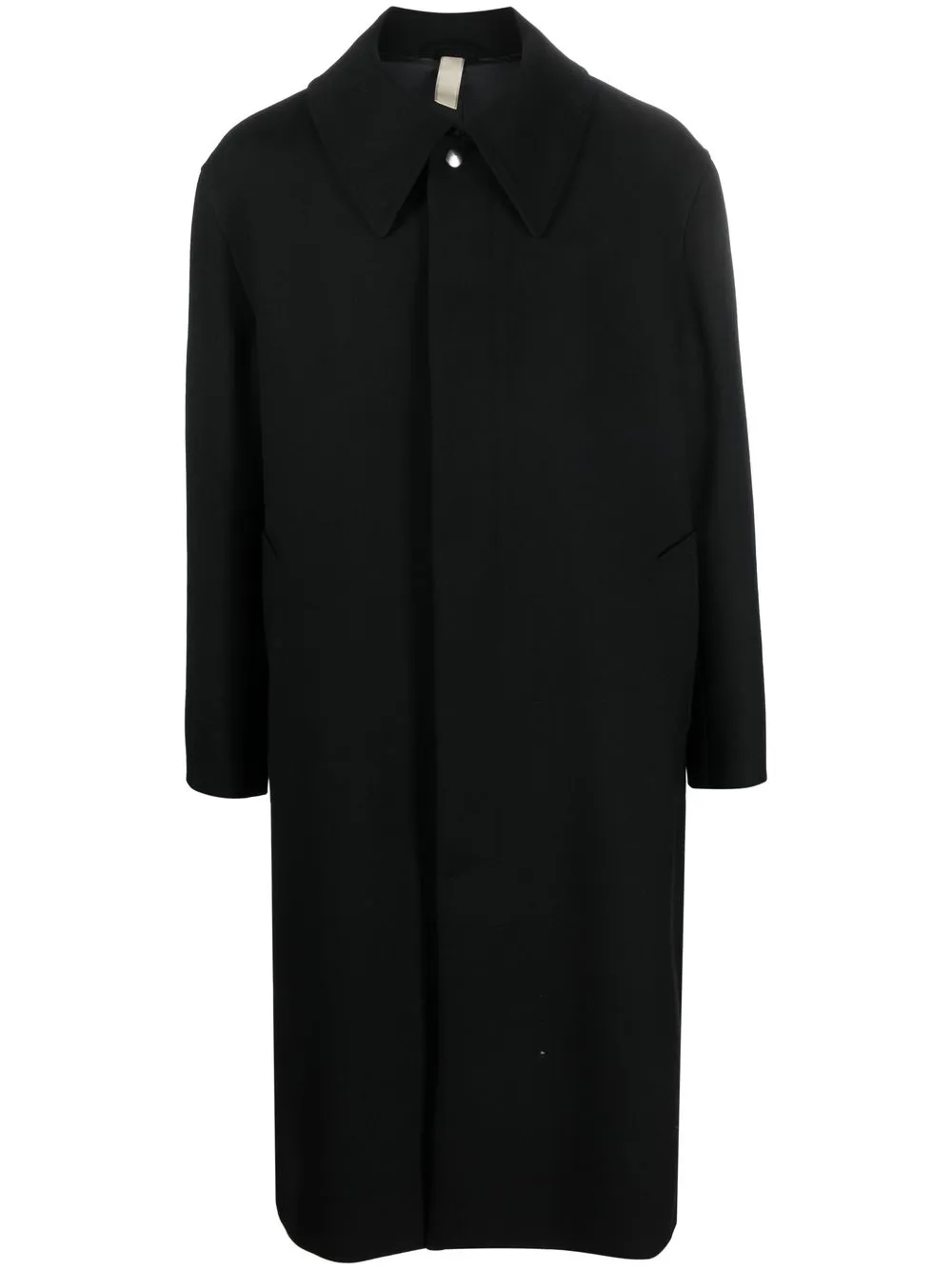 Sunflower long-sleeve button-fastening coat - Black