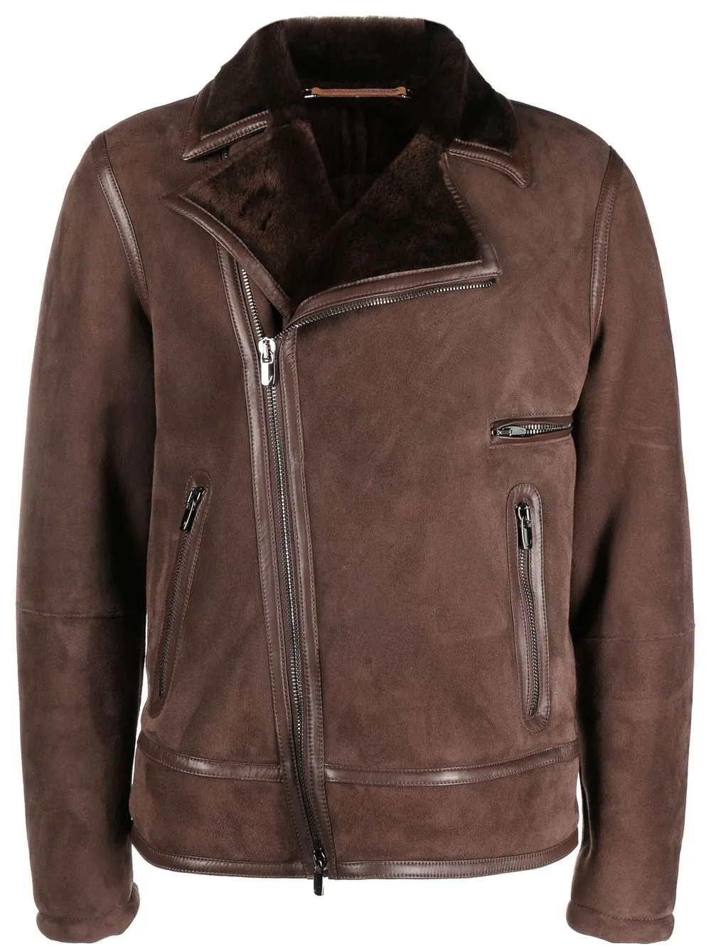 

Jacob Cohen zip-up leather jacket - Brown