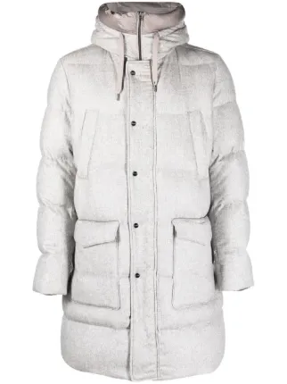 Herno contrast-trim Padded Coat | Grey | FARFETCH GE