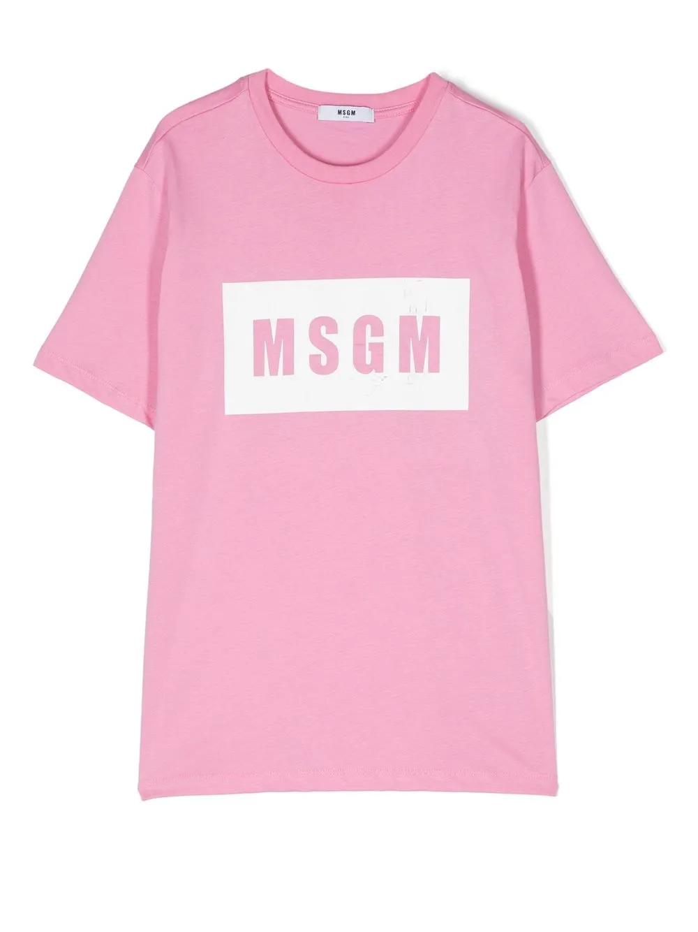 

MSGM Kids logo-print cotton T-shirt - Pink