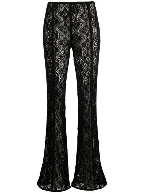 GANNI lace sheer flared trousers