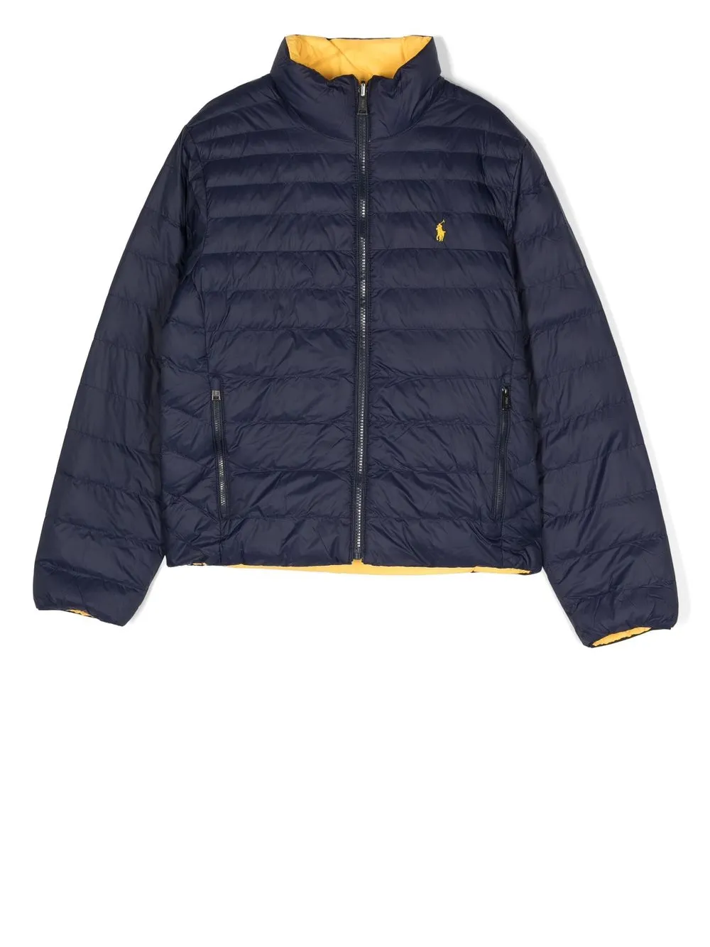 

Ralph Lauren Kids embroidered-pony padded jacket - Blue