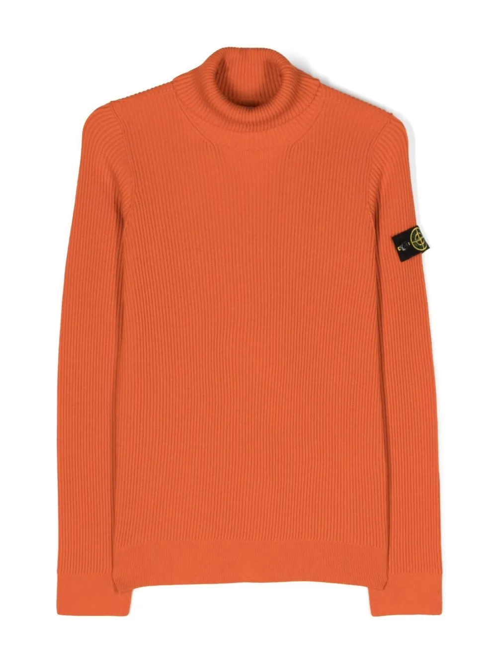 

Stone Island Junior logo-patch roll neck jumper - Orange