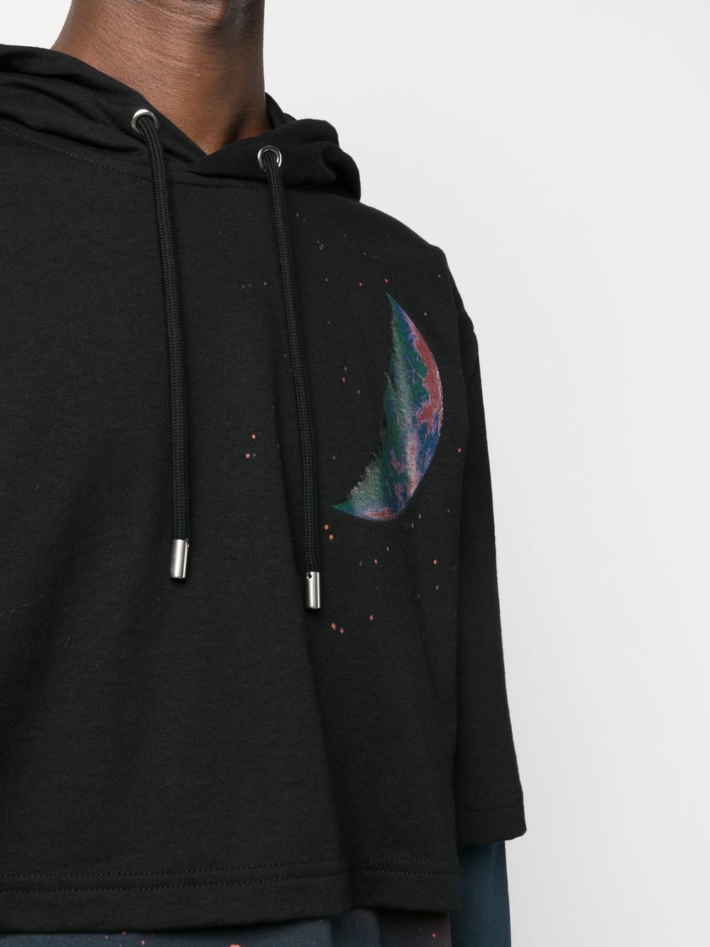 Shop Lanvin Sci-fi Print Layered Hoodie In Schwarz