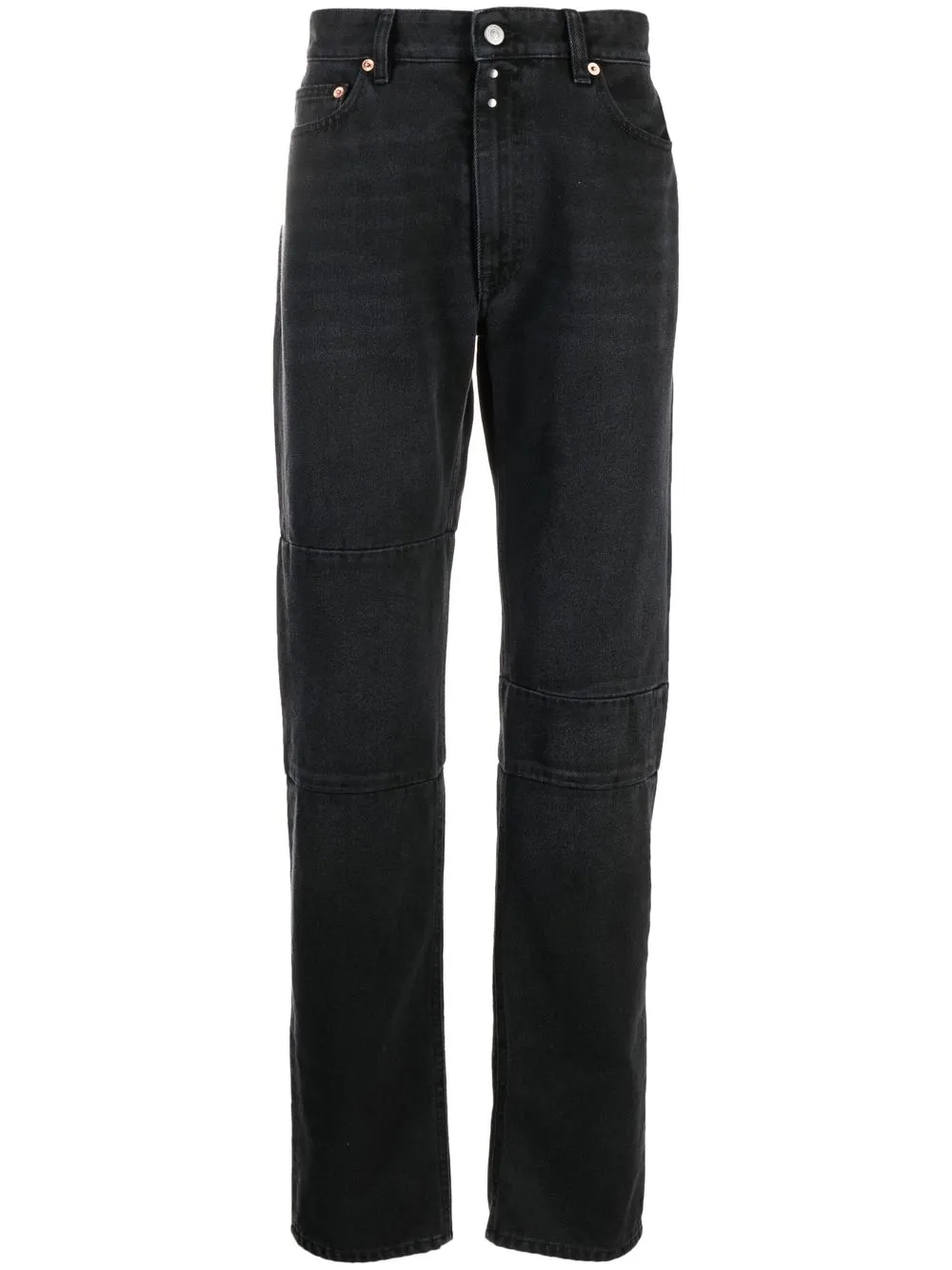 panelled straight-leg jeans