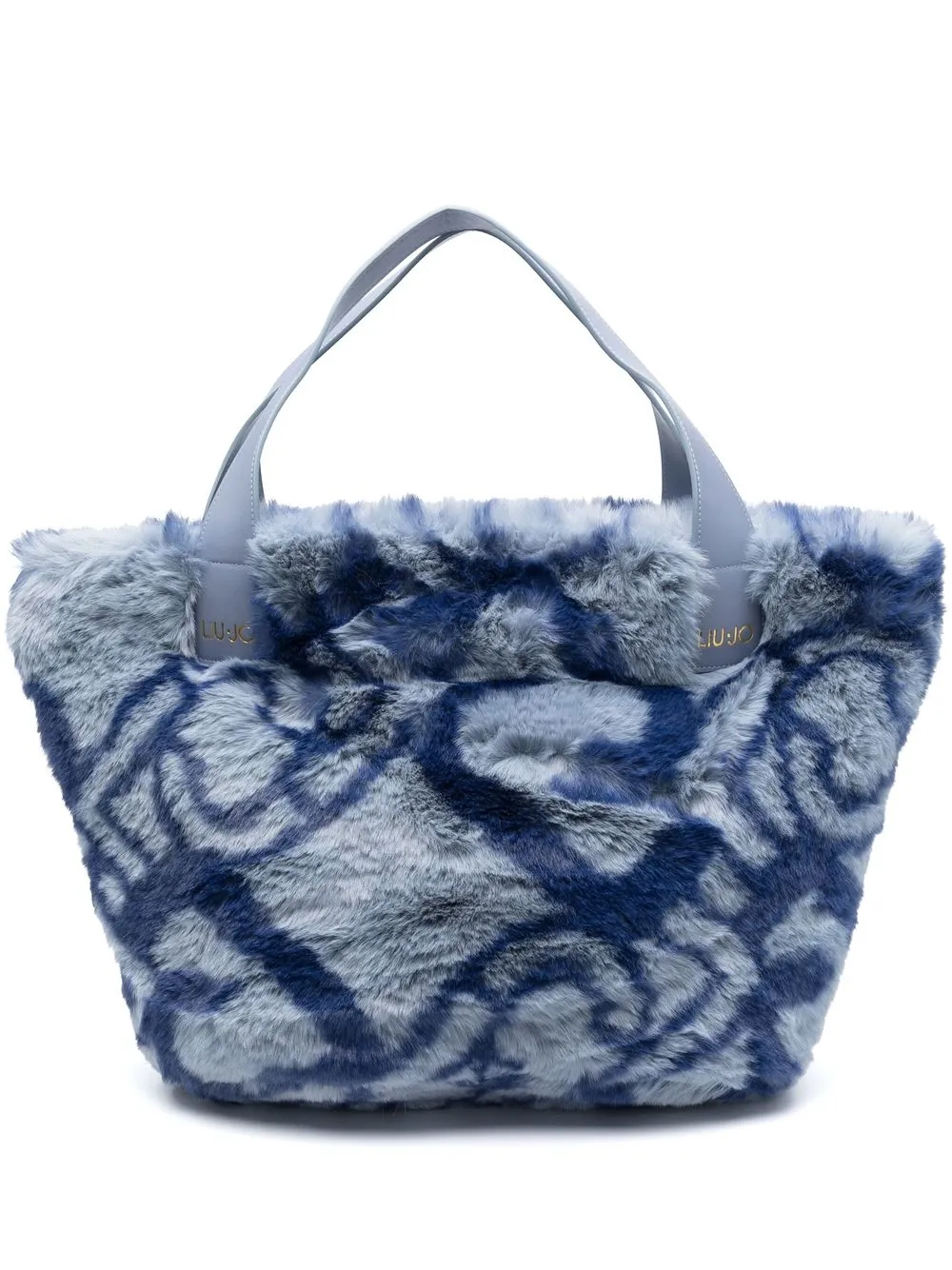 

LIU JO monogram-print faux-fur bag - Blue