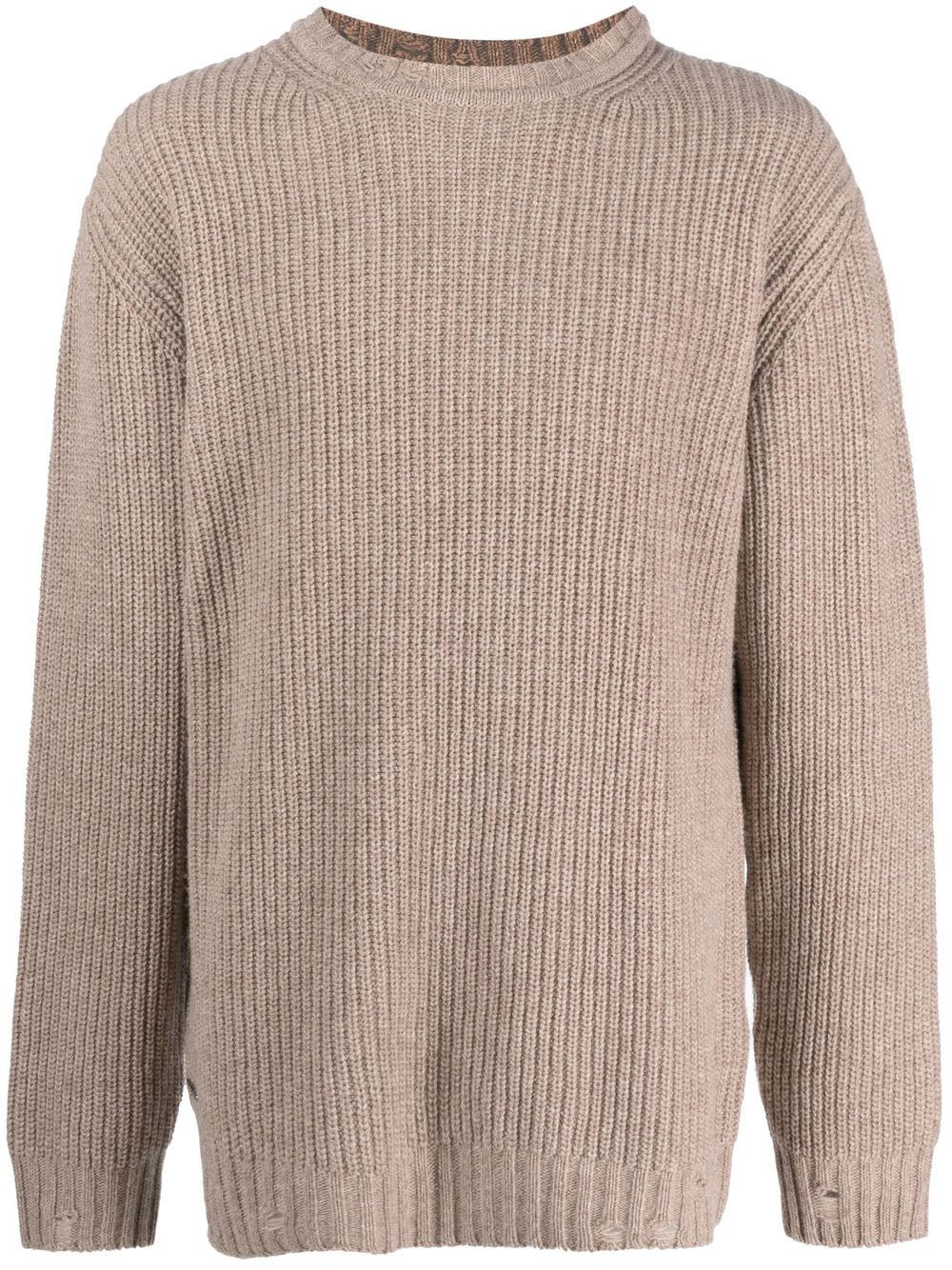 HAN KJOBENHAVN DISTRESSED CREW-NECK SWEATER