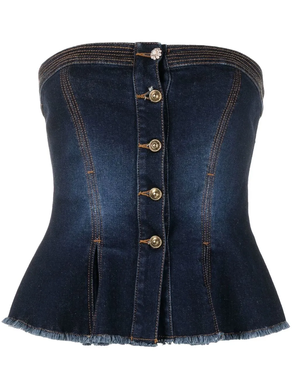 

Versace Jeans Couture denim bandeau top - Blue
