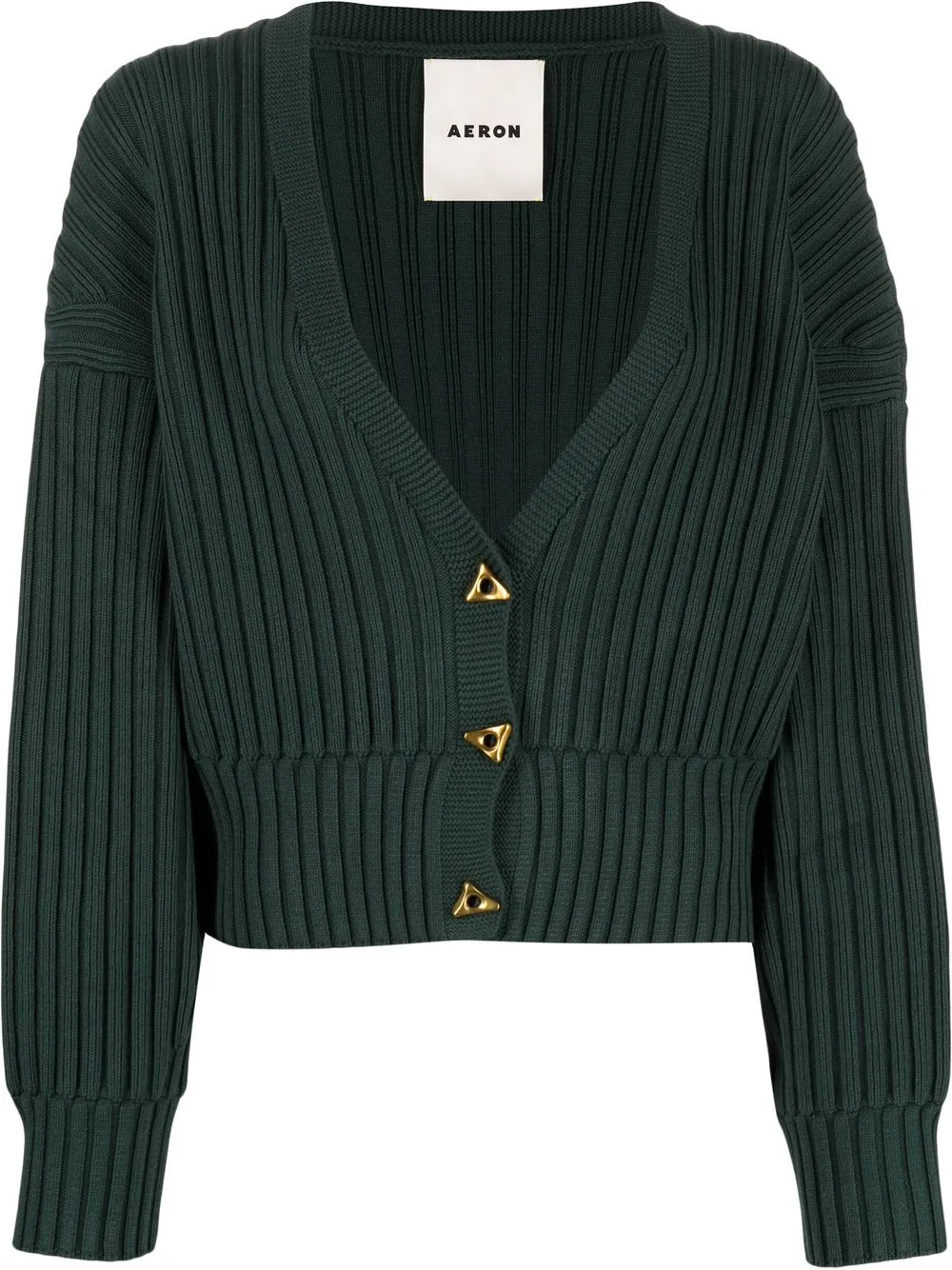 

AERON Mount cropped ribbed cardigan - Green