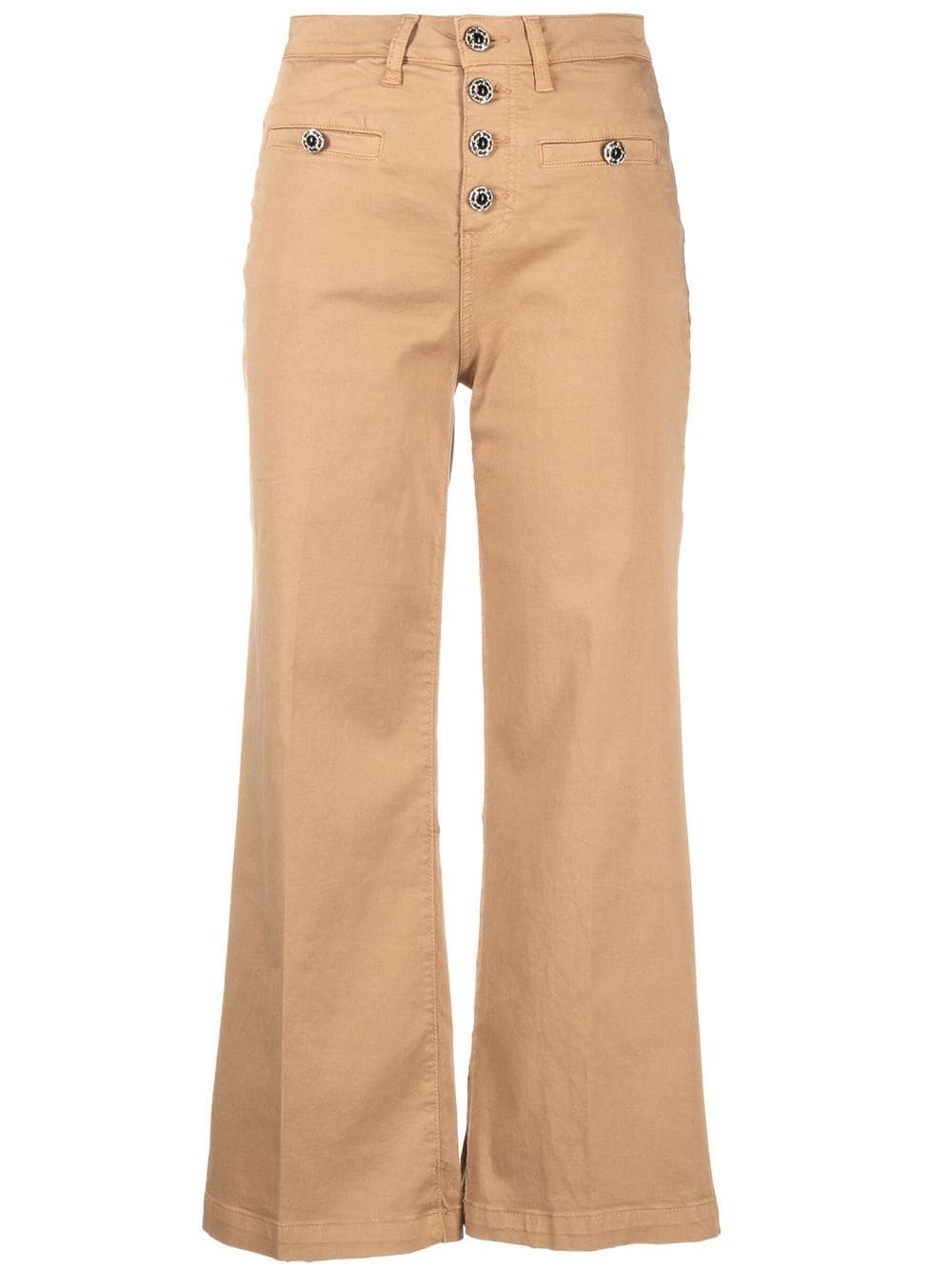 LIU JO high-waisted cropped trousers - Brown