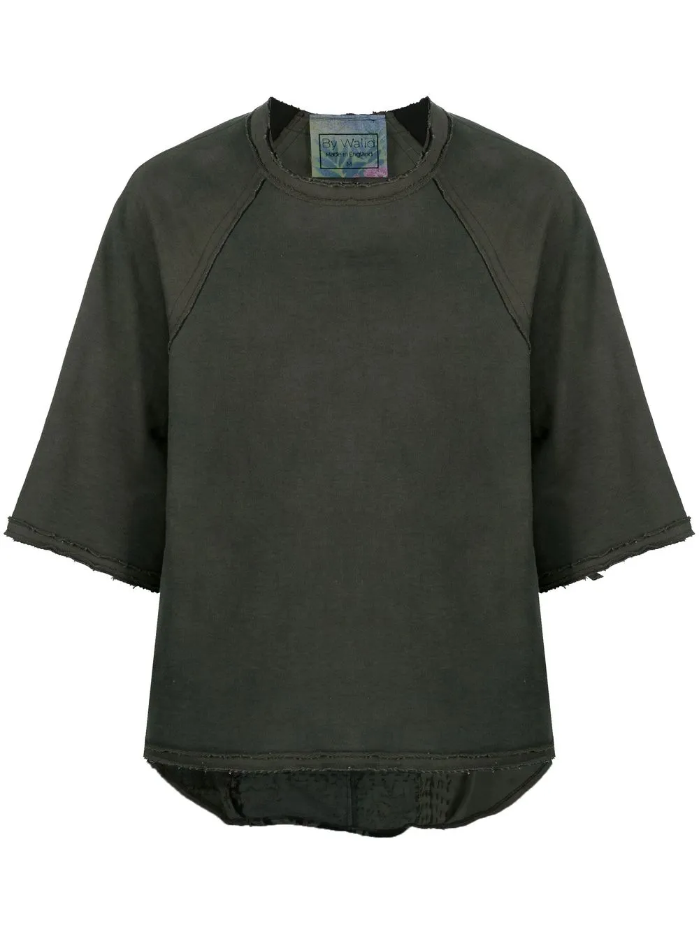 

By Walid patchwork three-quarter sleeve T-shirt - Green