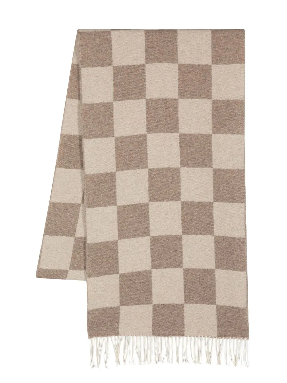 

AMIRI checkerboard-pattern knit scarf - Neutrals