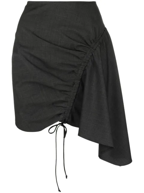 AC9 ruched detail asymmetric skirt
