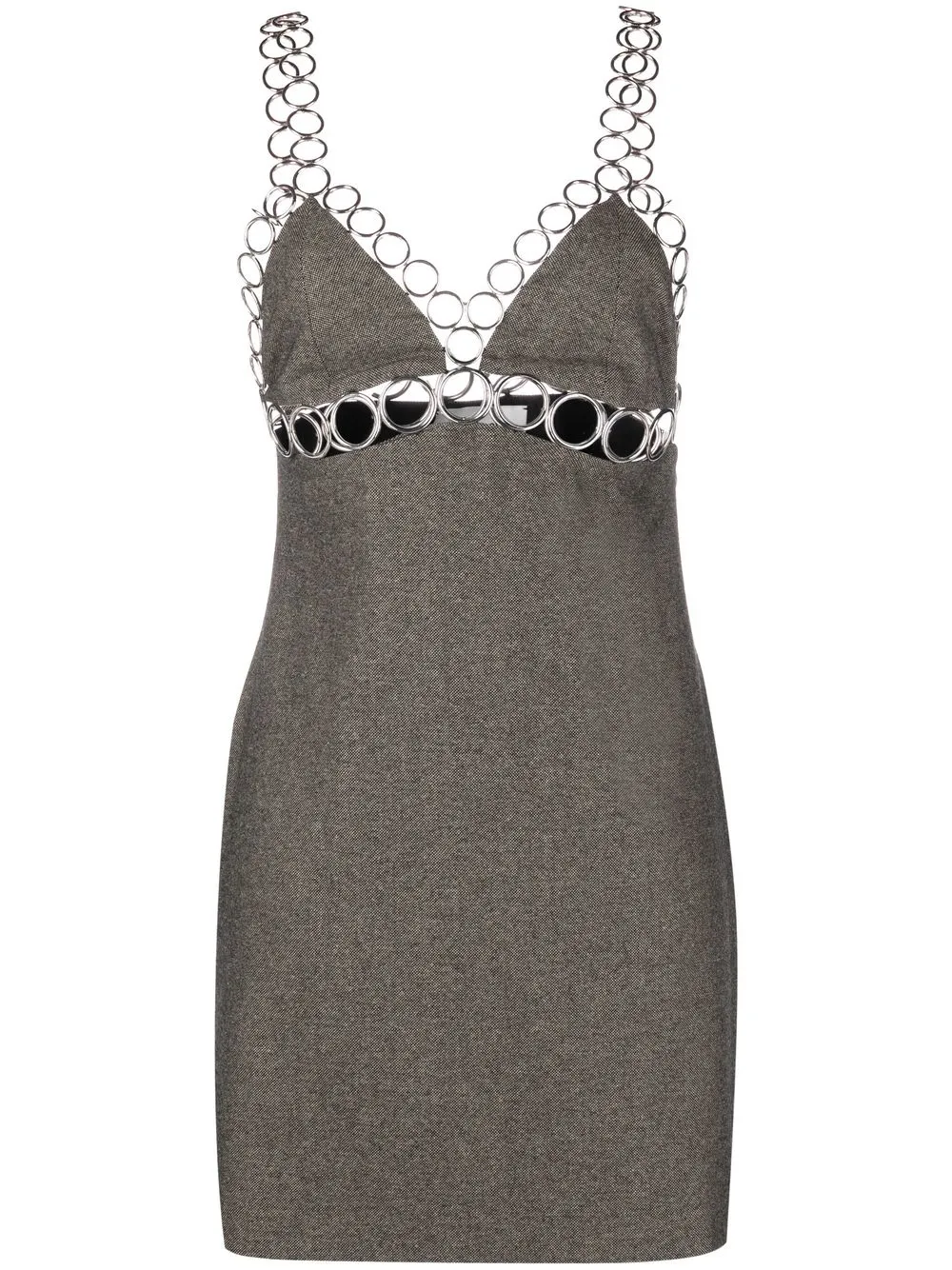 Coperni ring-embellished mini dress - Grey