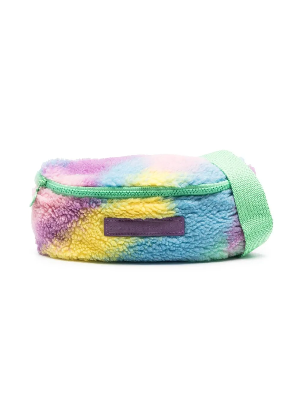 

Stella McCartney Kids striped faux-shearling belt bag - Green