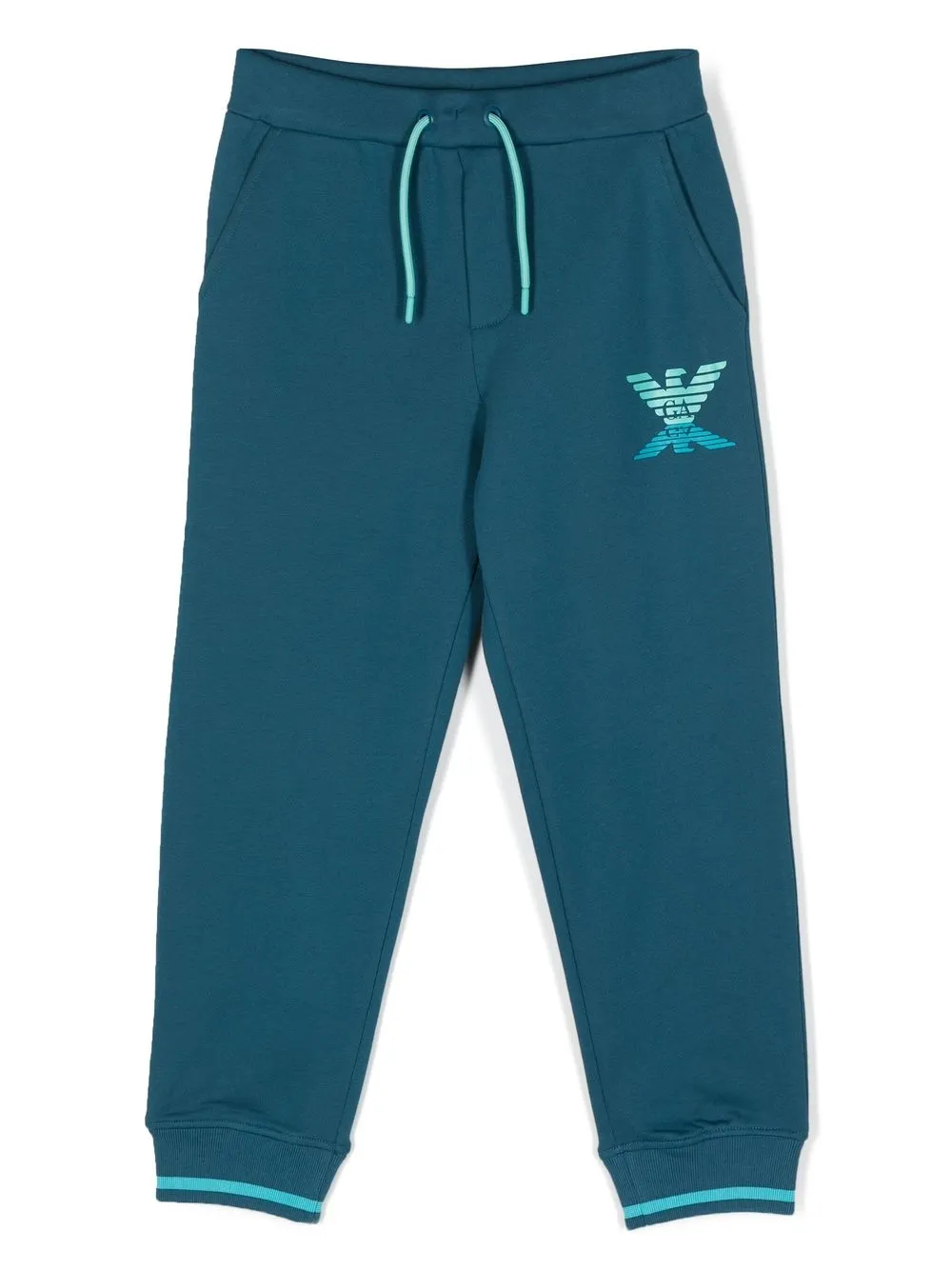 

Emporio Armani Kids logo-print tapered joggers - Blue