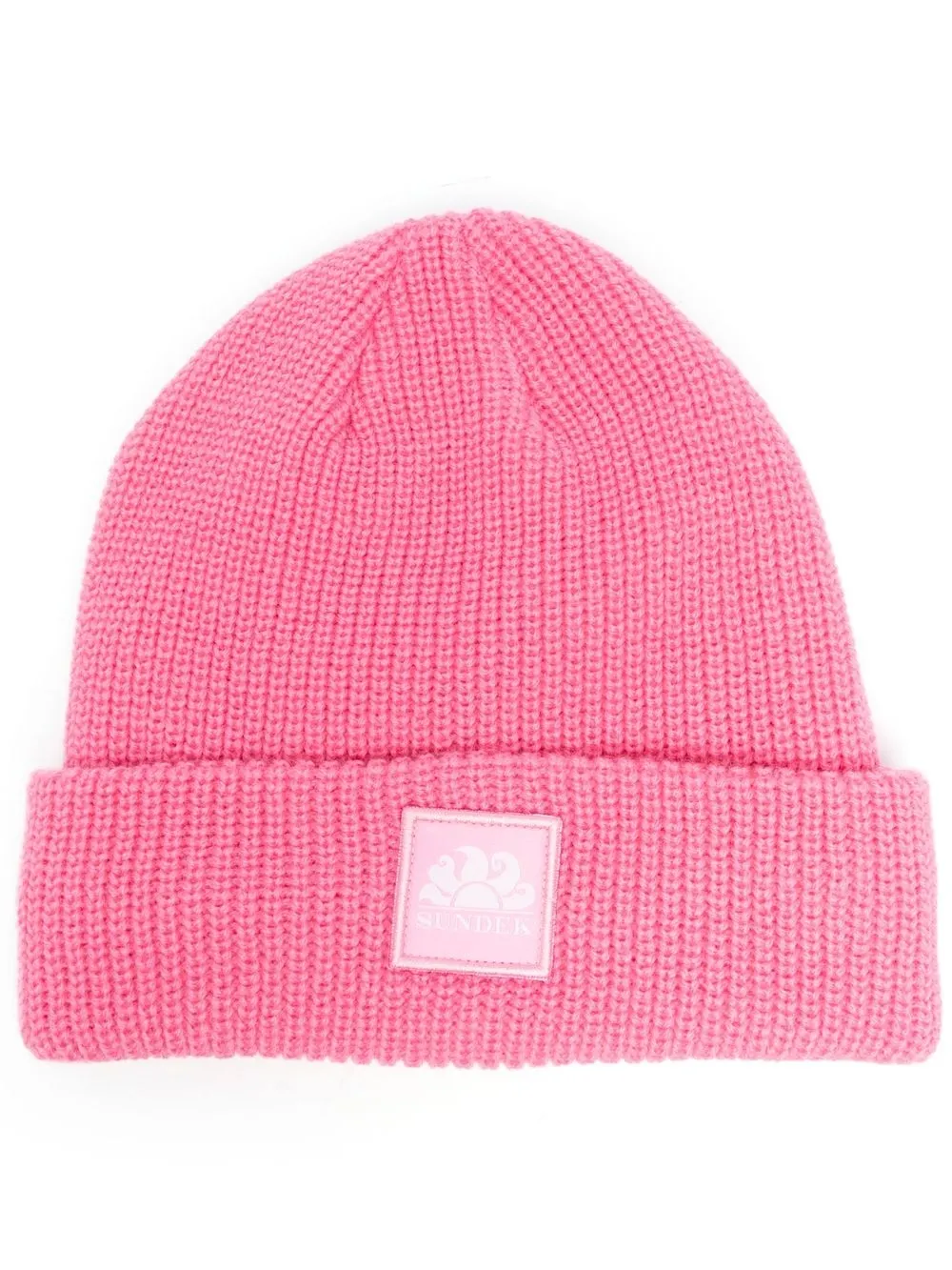 

Sundek knitted logo-patch beanie hat - Pink