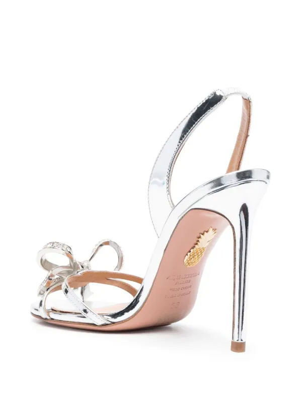 Aquazzura silver online sandals