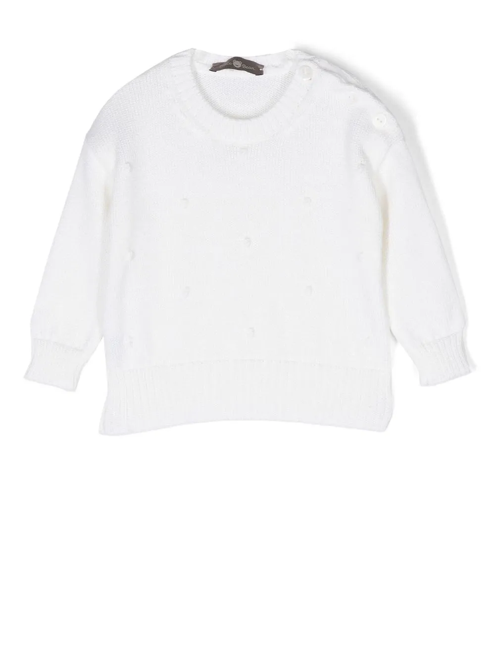 

Little Bear pompom detail knitted jumper - Neutro