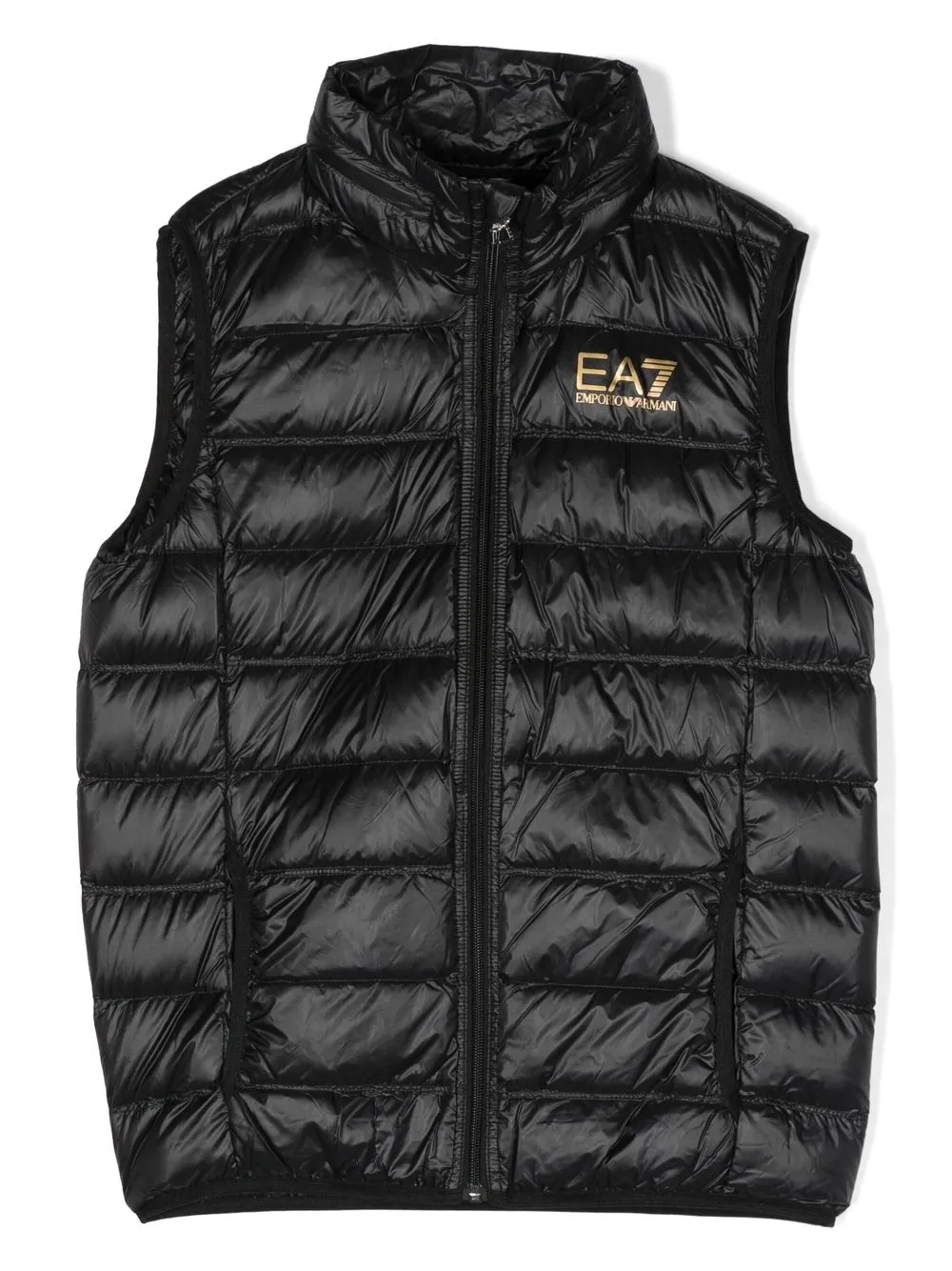 

Emporio Armani Kids logo-print padded gilet - Black