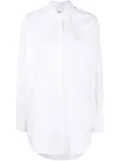 Closed button-up organic cotton shirt - White