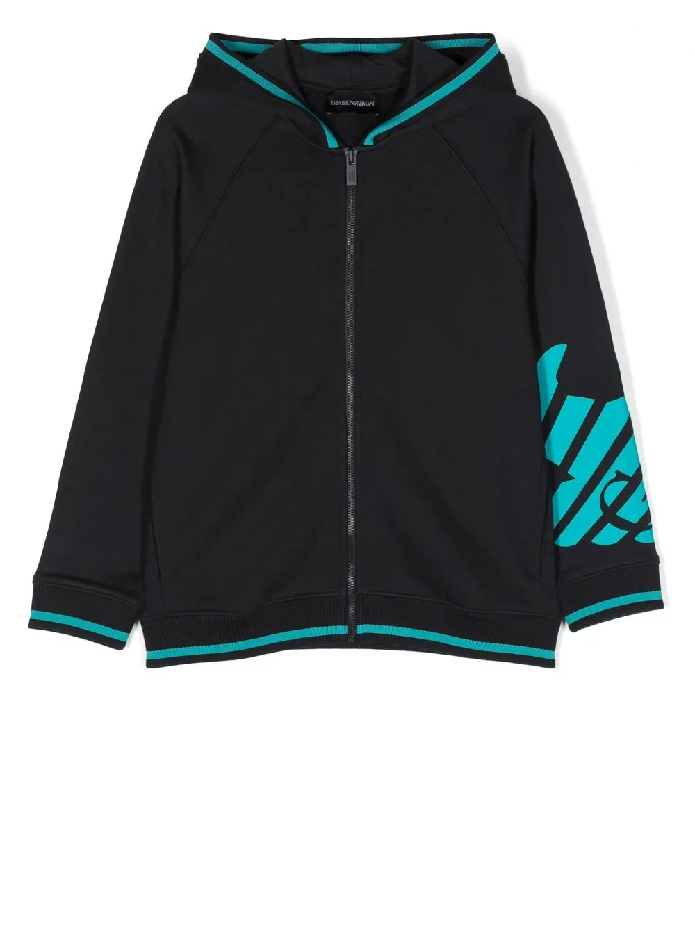 

Emporio Armani Kids logo-print hooded jacket - Blue