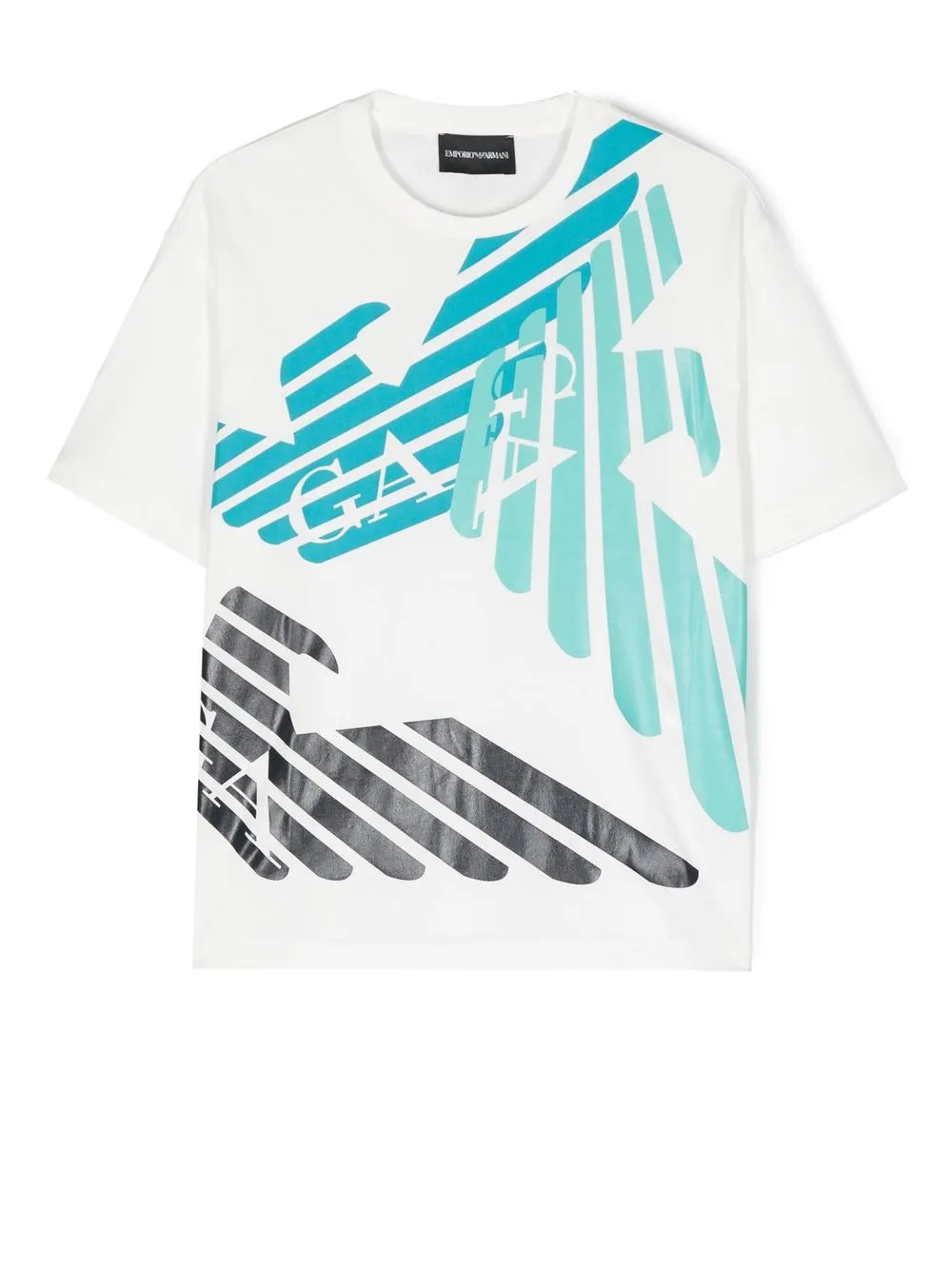 

Emporio Armani Kids playera con logo estampado - Blanco