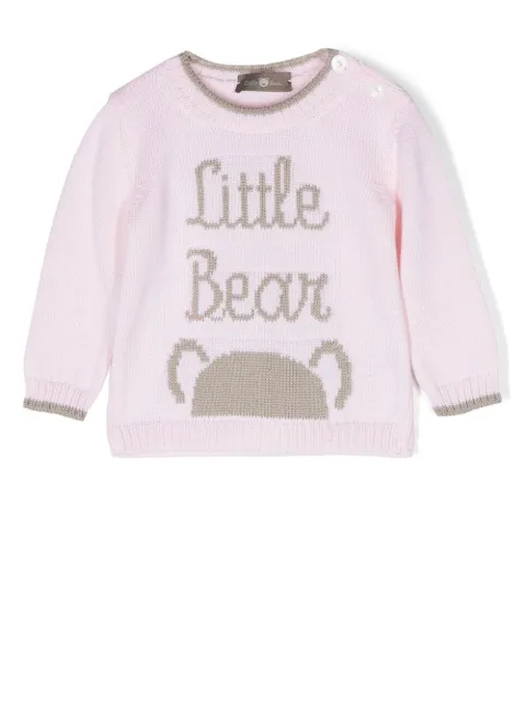 Little Bear logo-print knitted jumper