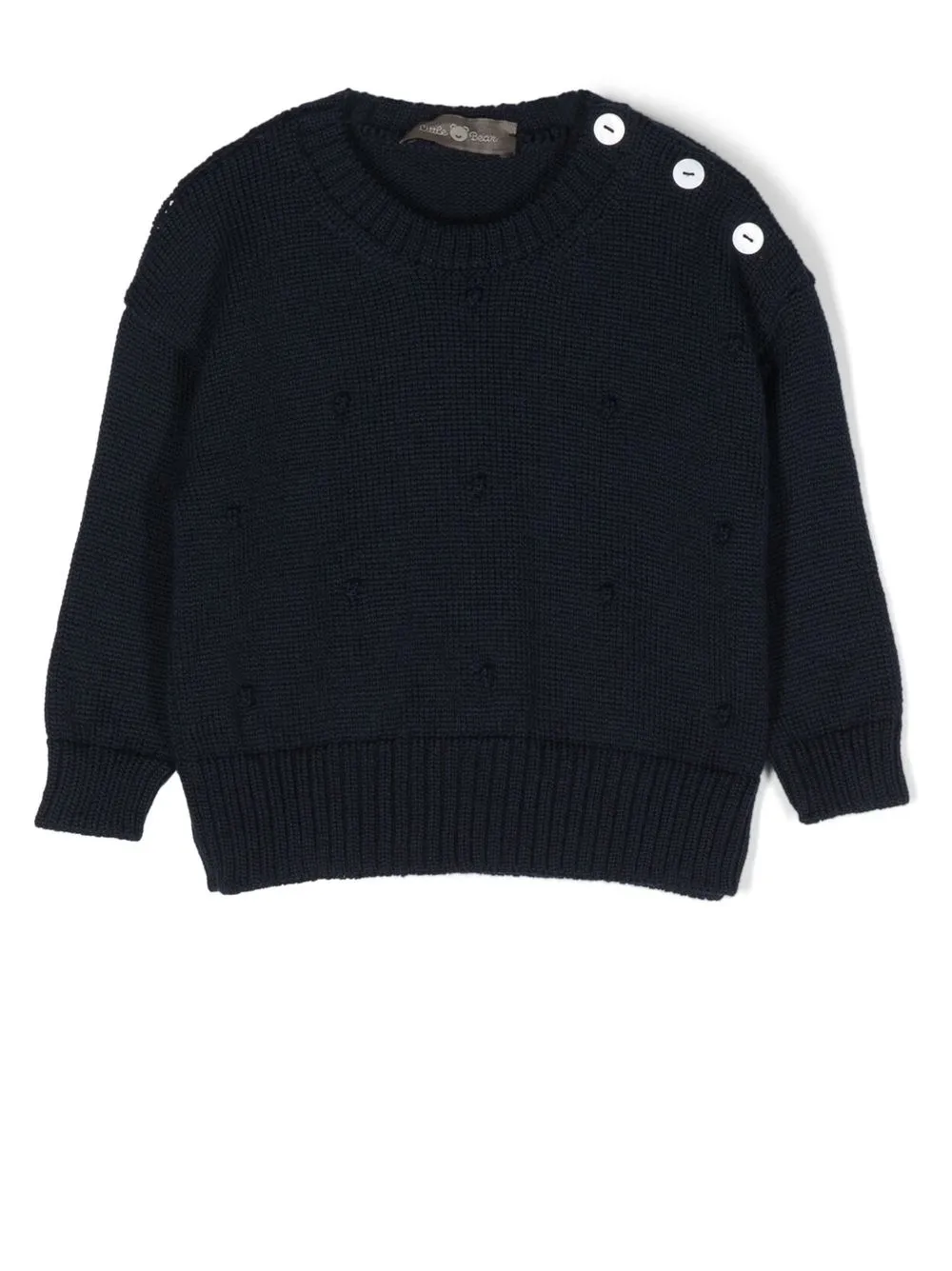 

Little Bear pompom detail knitted jumper - Blue