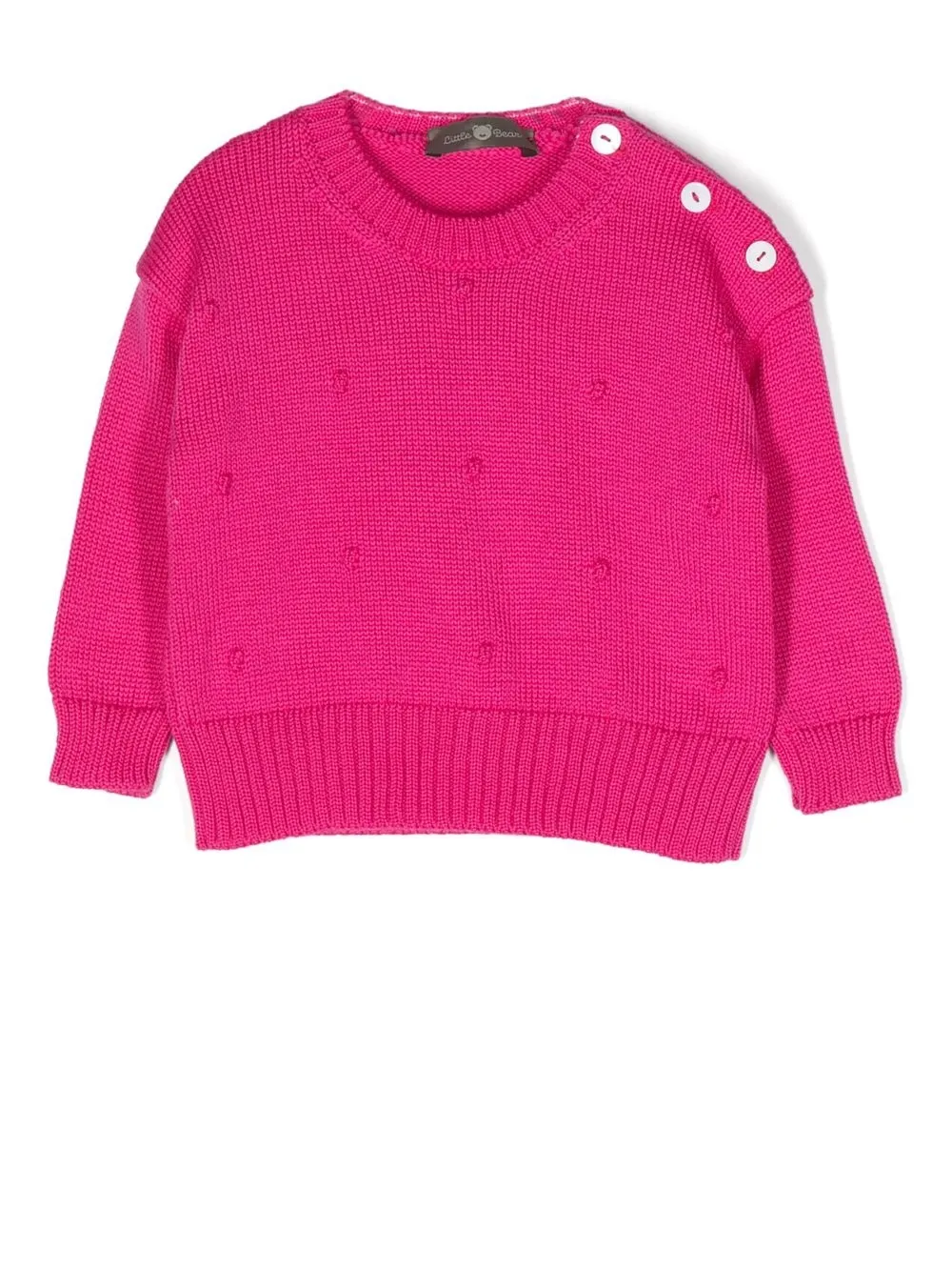 

Little Bear pompom detail knitted jumper - Rosado