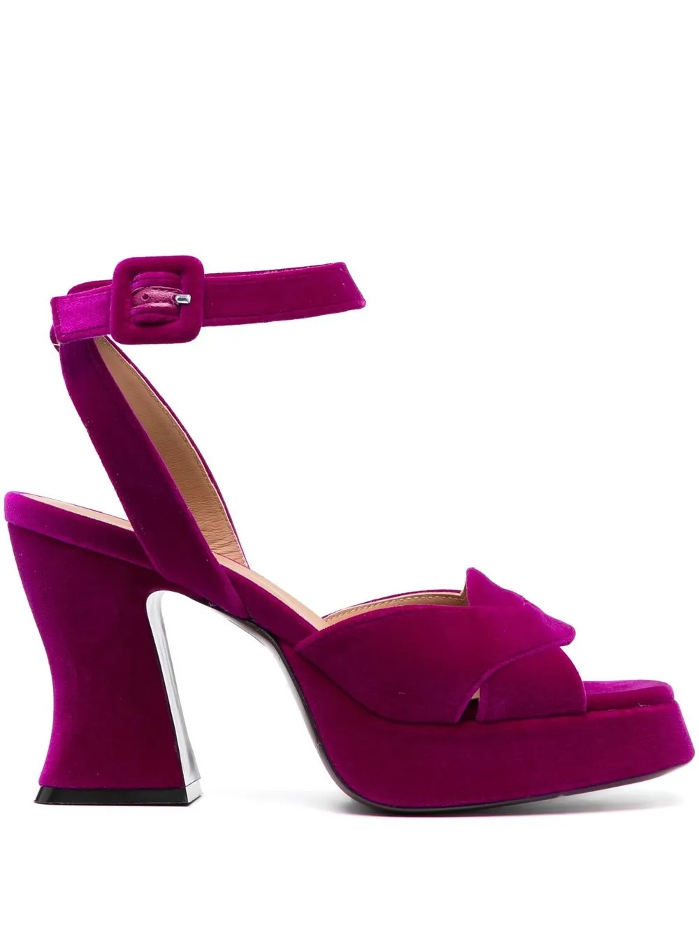 

Roberto Festa Velvet 100mm platform sandals - Purple