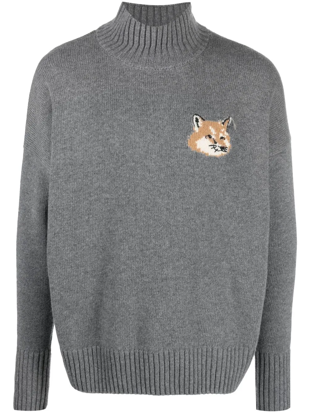 

Maison Kitsuné fox-path roll-neck jumper - Grey