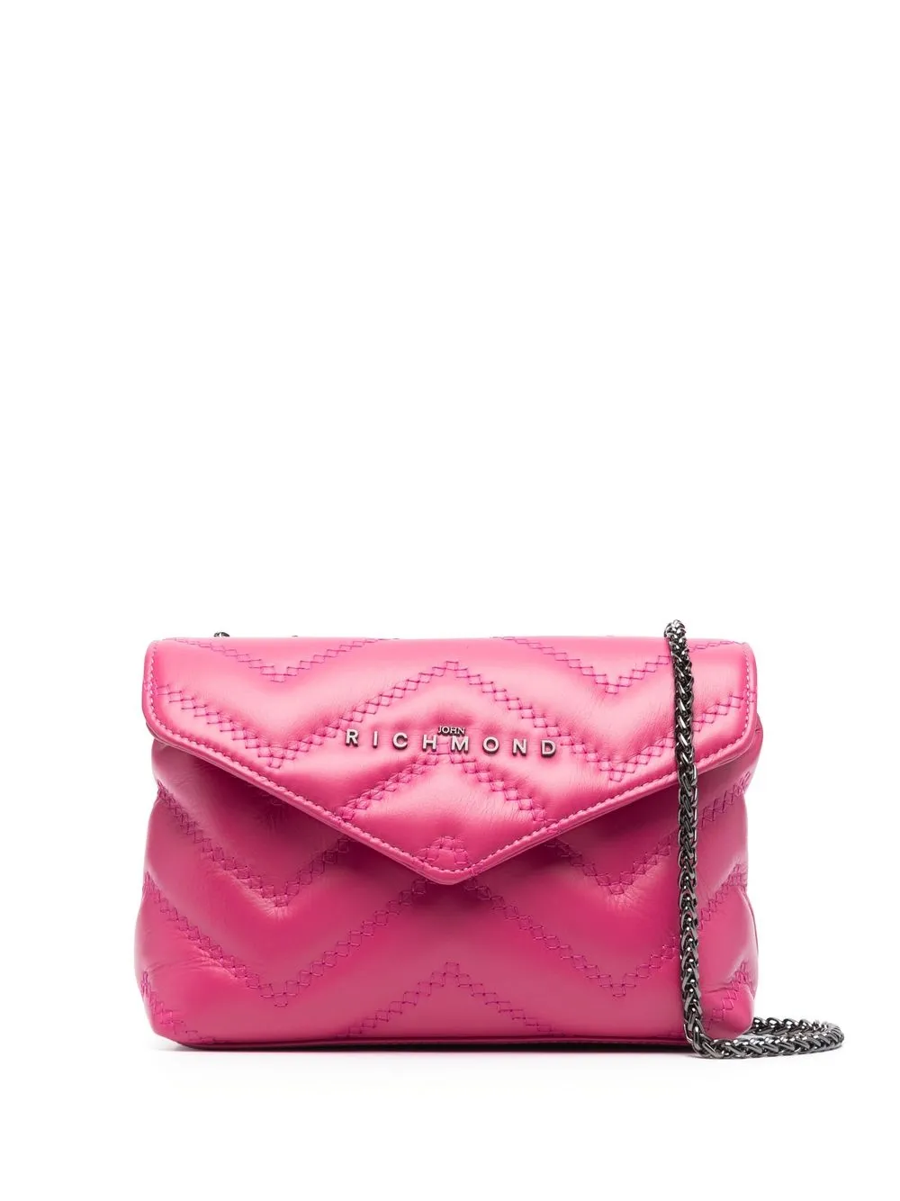 

John Richmond quilted leather shoulder bag - Pink