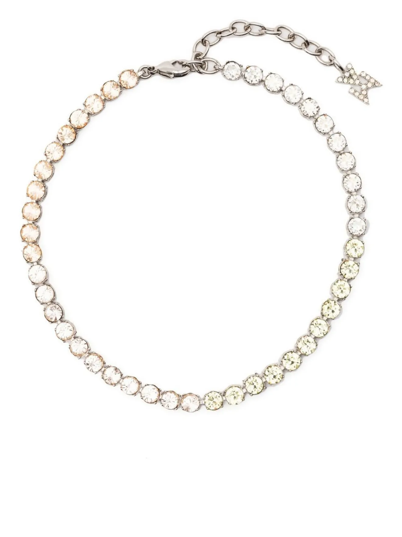 Amina Muaddi crystalembellished tennis anklet silver MODES