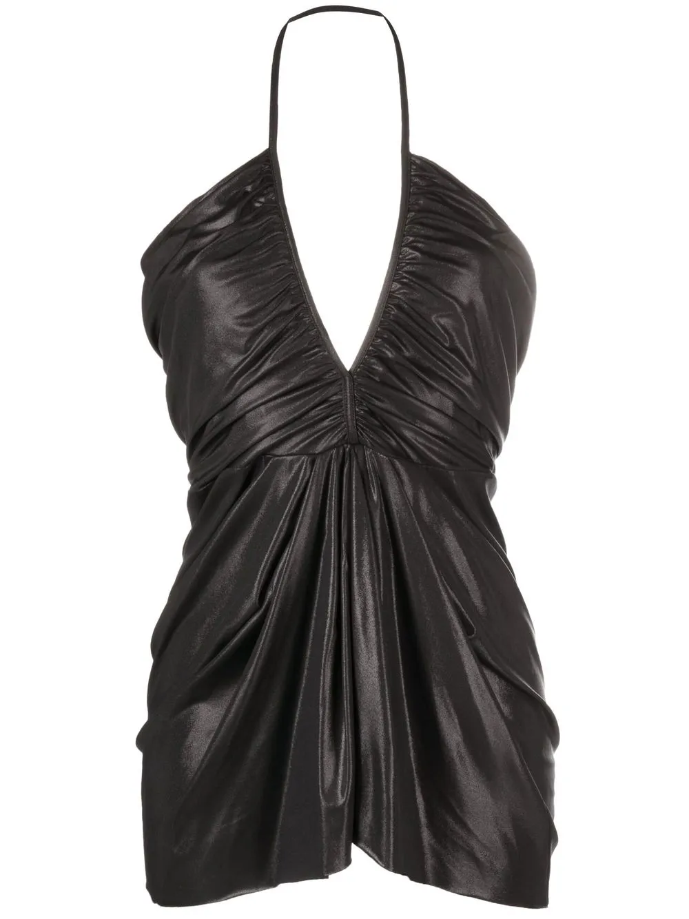 

Rick Owens Lilies top fruncido con cuello halter - Negro