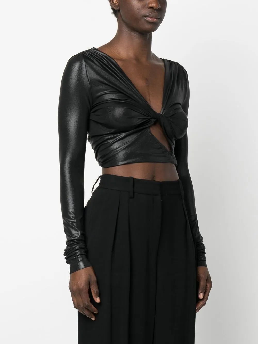 Rick Owens Lilies Ruched Faux Leather Top - Farfetch