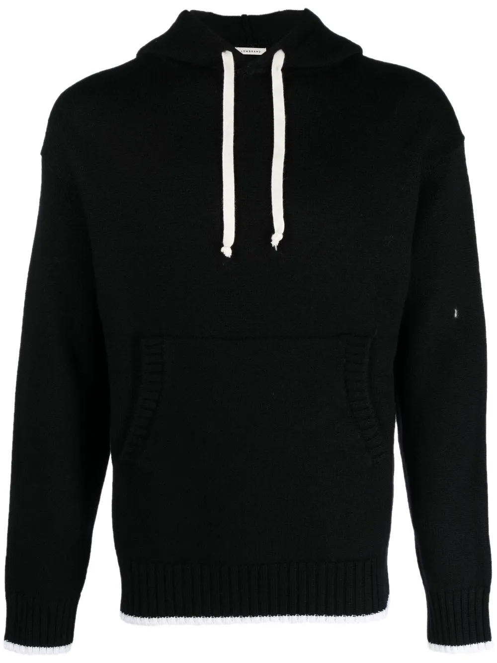 

Low Brand drawstring merino-wool hoodie - Black