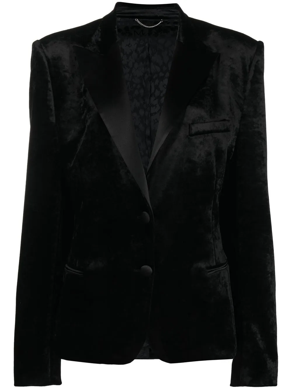 

Magda Butrym contrast lapel blazer - Black