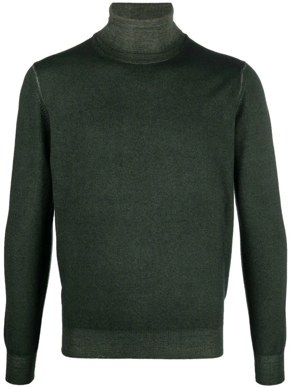 DELL'OGLIO ROLL-NECK RIB-TRIMMED JUMPER