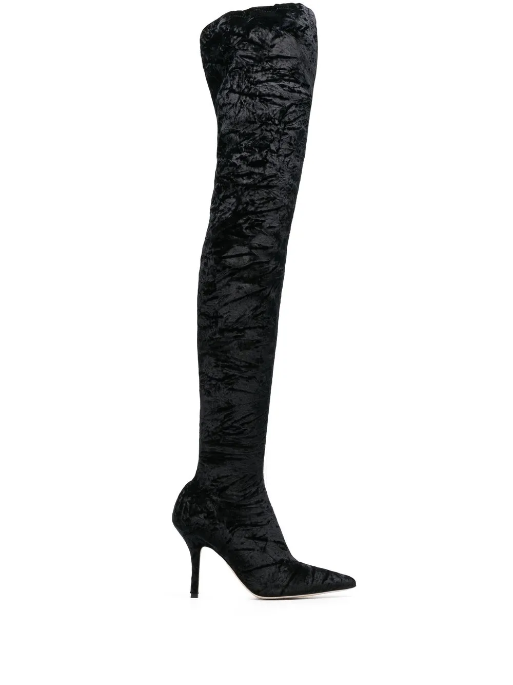 

Paris Texas velvet stiletto thigh-high boots - BLK NERO