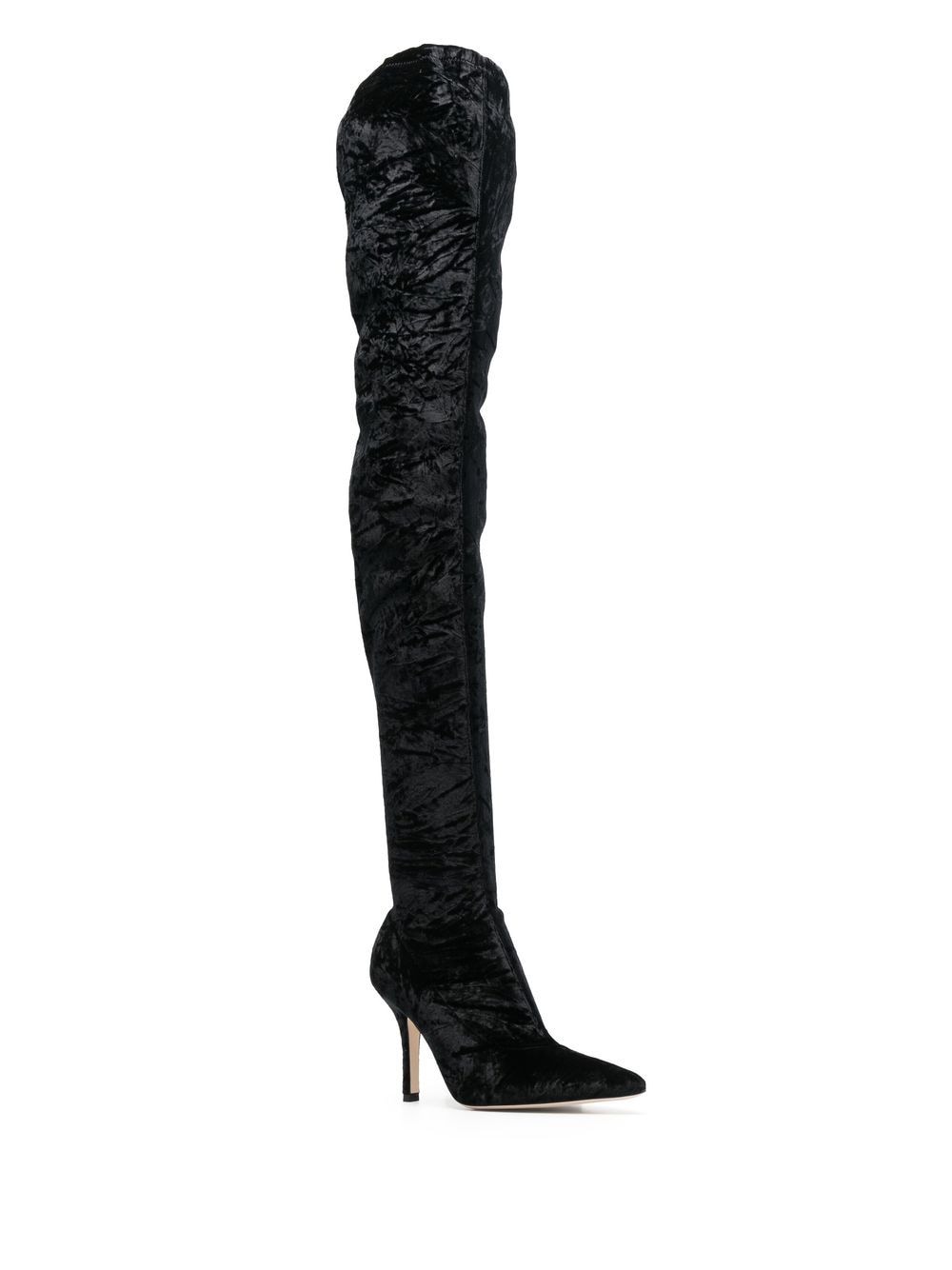 Paris Texas Velvet Stiletto thigh-high Boots - Farfetch